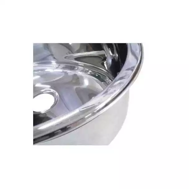 Évier rond inox poli diamètre 36cm évacuation sur côté Évier livré sans bonde