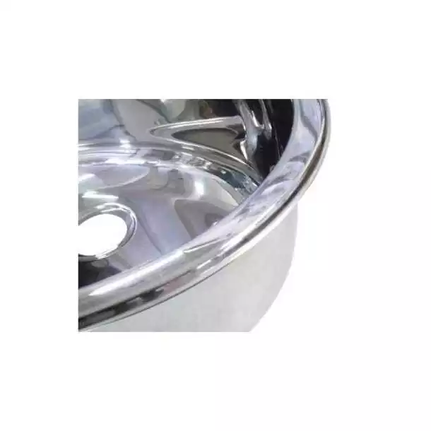 Évier rond inox poli diamètre 30cm évacuation sur côté Évier livré sans bonde