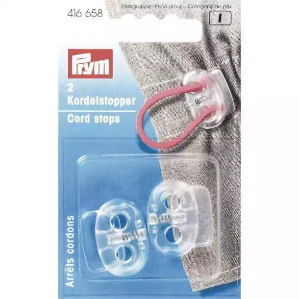 Arrêt pour cordon - évite de glisser - transparent - lot de 2