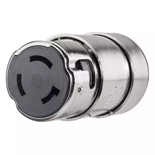 Prise HBL63CM laiton nickelé femelle 125V 50A pour rallonges de quai