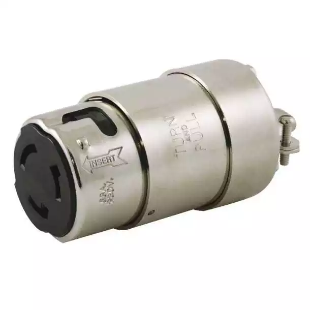 Prise HBL363CRC laiton nickelé femelle 230V 63A