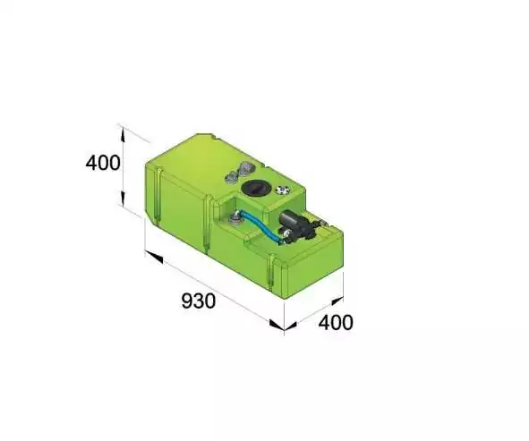 Systeme COMFORT complet 24V réservoir à eau potable 88 Litres avec pompe 13,5 L/min