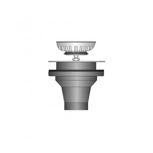 Bonde droite diamètre 50mm BSP avec sortie fileté diamètre 90mm tuyaux 20/40mm