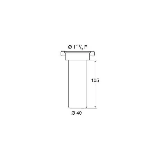 Tube d'évacuation diamètre 40mm FM pour bonde PI1235 PI1235 GR PI1260GP PI1290GPN