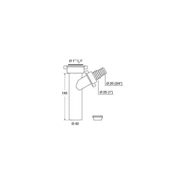 Tube d'évacuation Femelle diamètre 40mm BSP avec raccord en Y 40mm