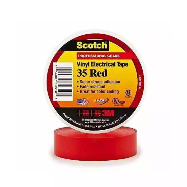 SCOTCH 3M TYPE 35 ROUGE 19MMX20M