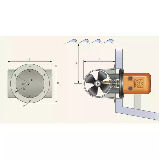 Déflecteur pour Tunnel de poupe diamètre 250mm