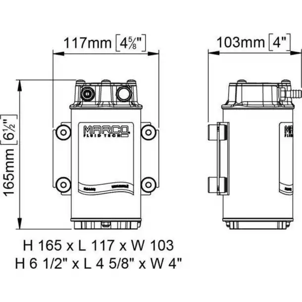 COMPRESSEUR M1 SEUL 24V 180W 2 bars IP 67