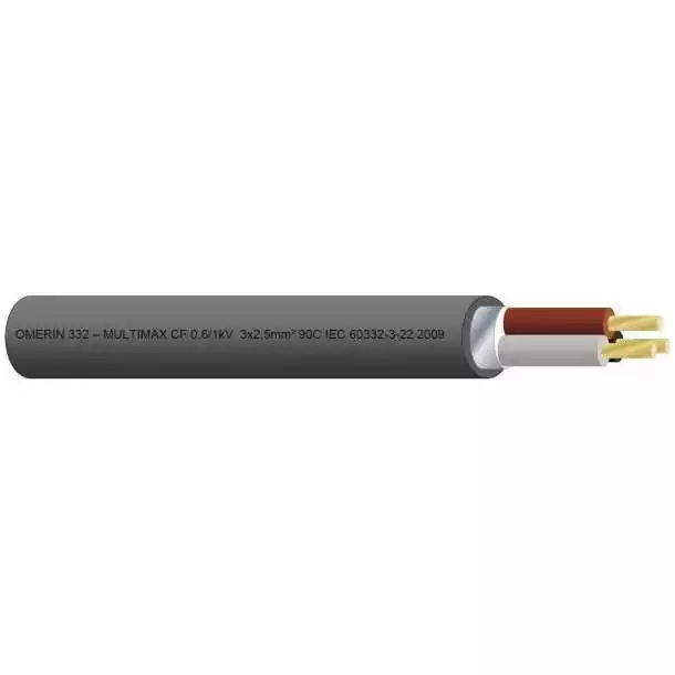 Câble électrique Multimax CF 2x10mm² noir vendu par 25m