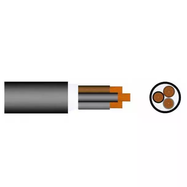 Câble électrique Toxfree marine XZ1-K 3x1,5mm² noir vendu par 5m