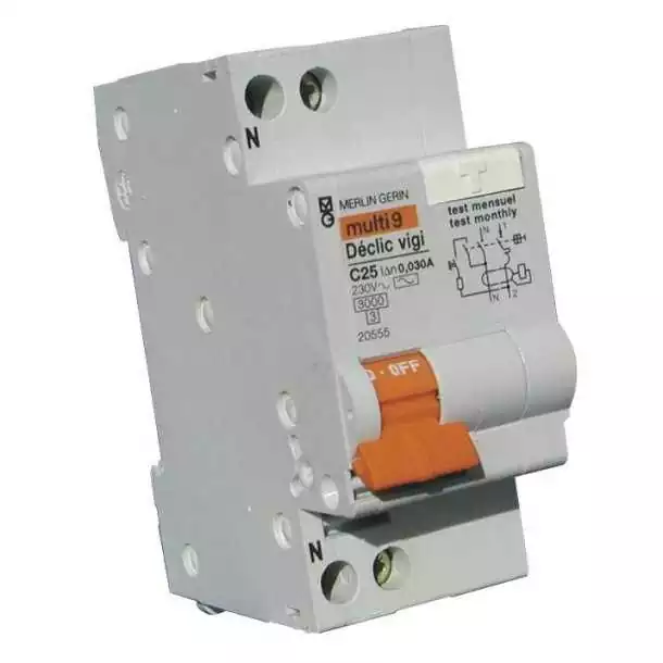 Disjoncteur différentiel 30mA 230V 25A