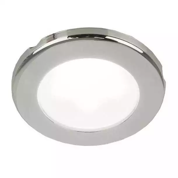 Plafonnier EuroLED 75 à visser inox éclairage blanc chaud 12V Diamètre 72mm