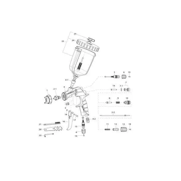 Pistolet à peinture WS400 evo clear avec godet 600ML buse 1,4mm