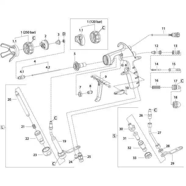 Pompe airmix multispray ICON avec pistolet et buse et tuyau 10M
