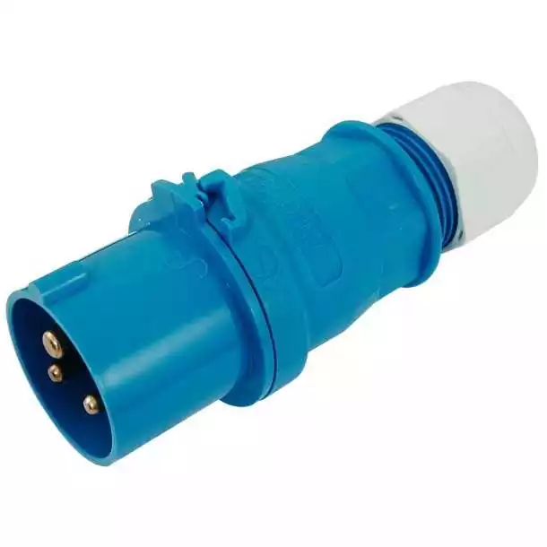 Prise marine Fiche male 230V 2 phases + terre 16A TE MULTI GRIP IP44