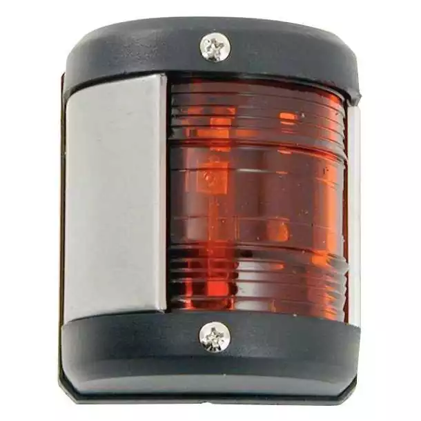 Feu de navigation bâbord rouge 12 V noir – 1 mille – Bateaux moins de 12 m – Ø 76mm