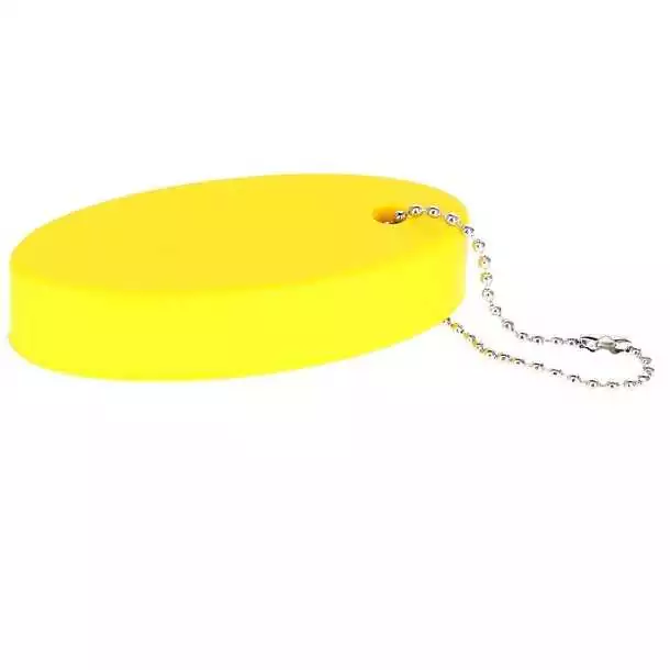 Porte clé flottant ovale jaune Porte clé flottant ovale jaune