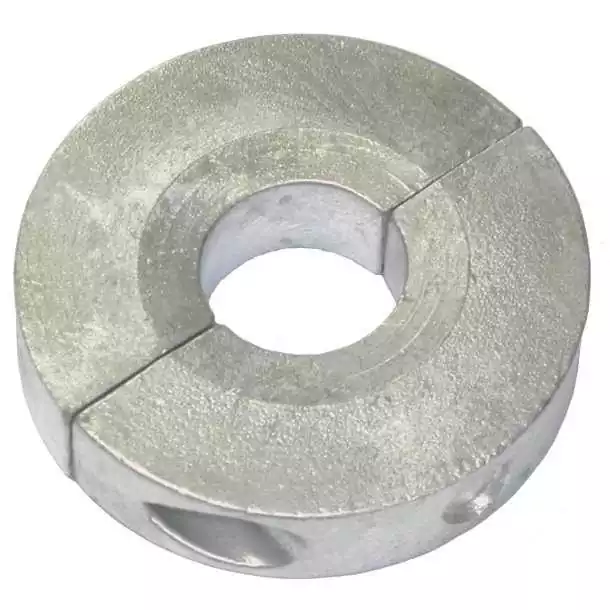 Anode zinc collier d'arbre étroit Ø30 mm Ø extérieur 63 mm avec vis
