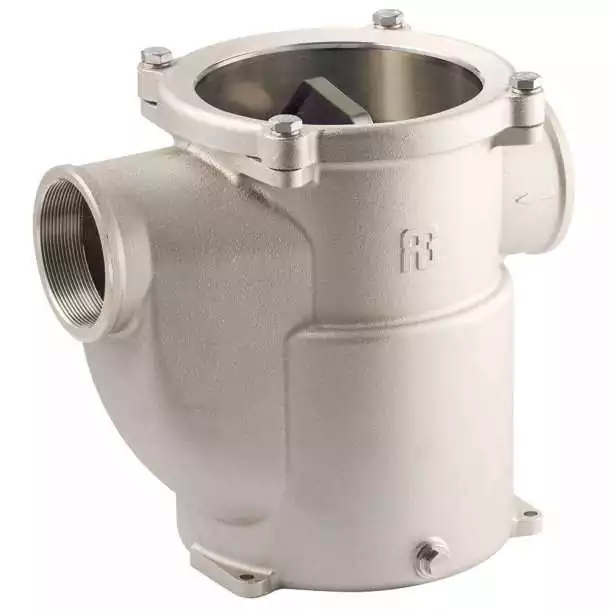 Filtre eau de mer 4" Débit 103000 l/h Corps bronze nickelé couvercle transparent