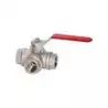 Vanne à sphere bille 3 voies 3/4'' PN32 Laiton chromé F/F/F diamètre 20mm