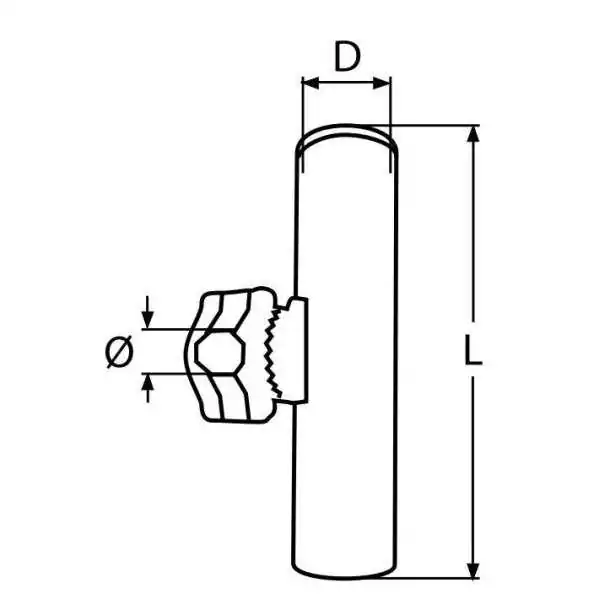 Porte canne orientable inox A4 pour tube diamètre 22-25mm