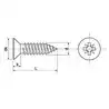 Vis à tôle à tête fraisée cruciforme Inox A4 diamètre 3,5 x Longueur 13mm