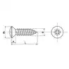 Vis à tôle tête fraisée bombé cruciforme Inox A4 diamètre 4,8 x Longueur 16mm