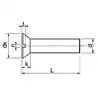 Vis métaux tête fraisée fendue diamètre 6mm Longueur 35mm