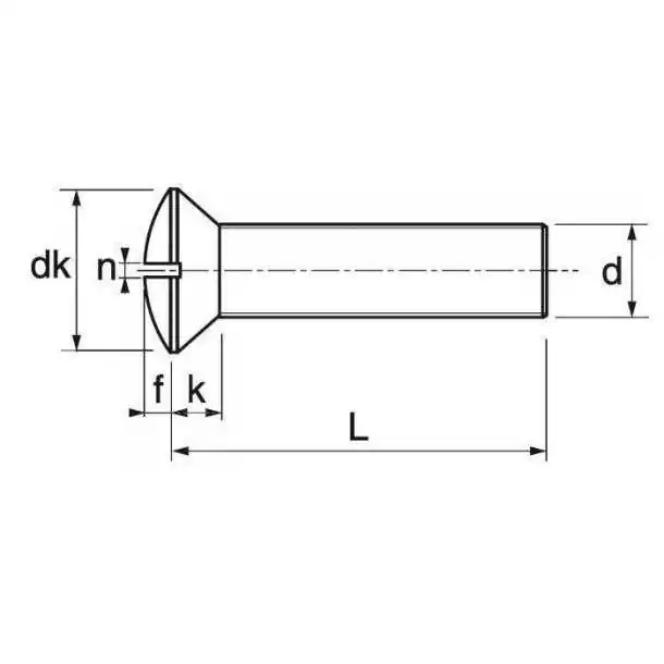 Vis métaux tête fraisée bombée diamètre 4mm Longueur 30mm