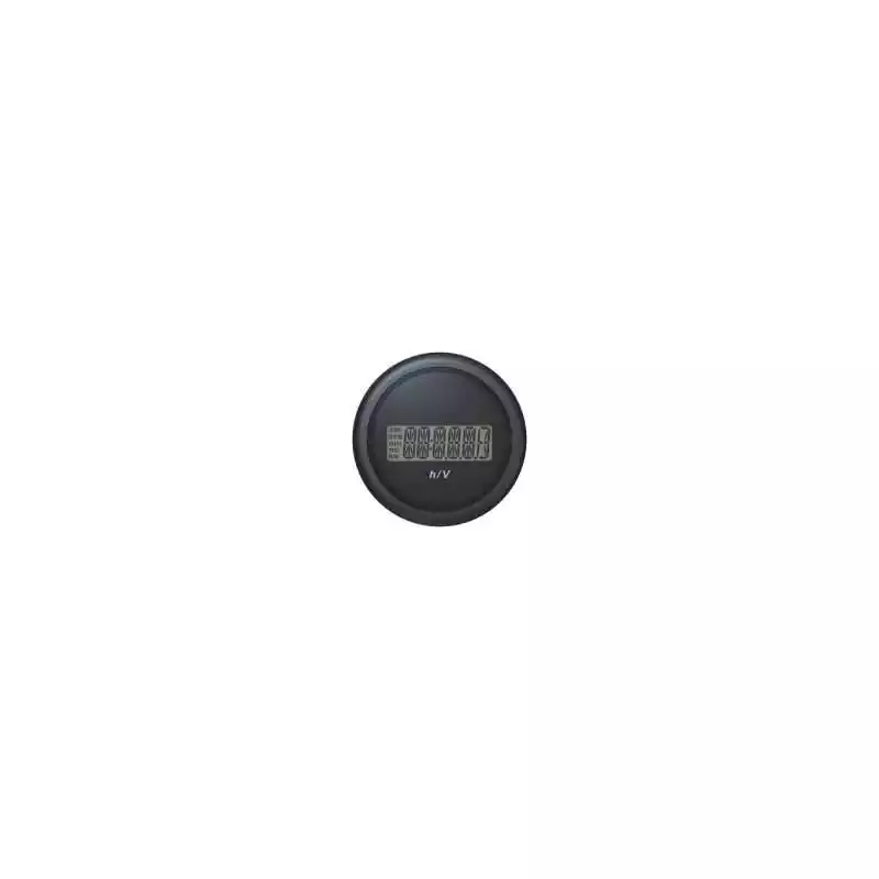 Combiné horamètre / voltmètre noir diamètre 52mm 9-48V