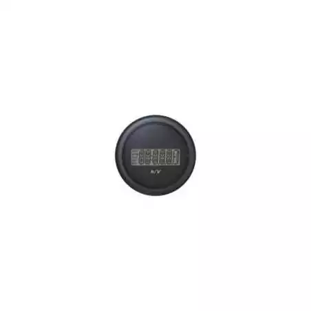 Combiné horamètre / voltmètre noir diamètre 52mm 9-48V