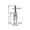 Terminaison filetée Inox A4 diamètre 5mm sertissage rapide