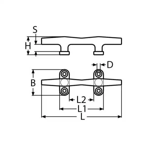 Taquet rond Inox A4 Longueur 200mm