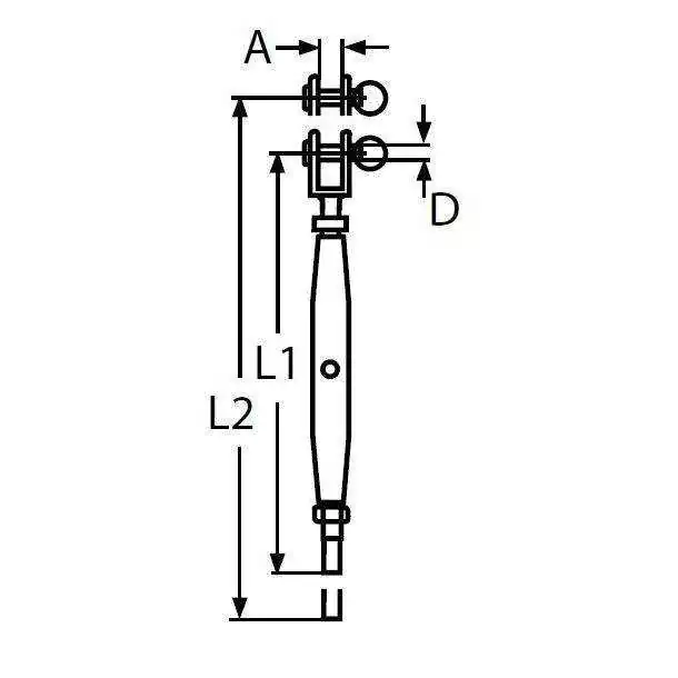 Ridoir A4 M10 x diamètre 5mm chape fixe à sertir corps fermé