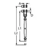 Ridoir A4 M8 x diamètre 4mm chape articulée à sertir corps fermé