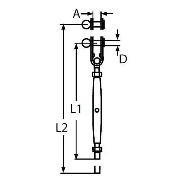 Ridoir A4 M10 x diamètre 5mm chape articulée à sertir corps fermé