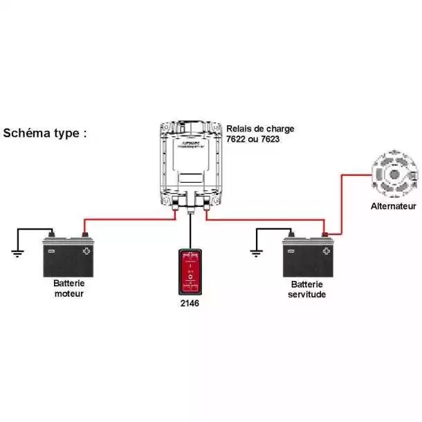 Interrupteur pour relais de charge Contura SPDT ON-OFF-ON