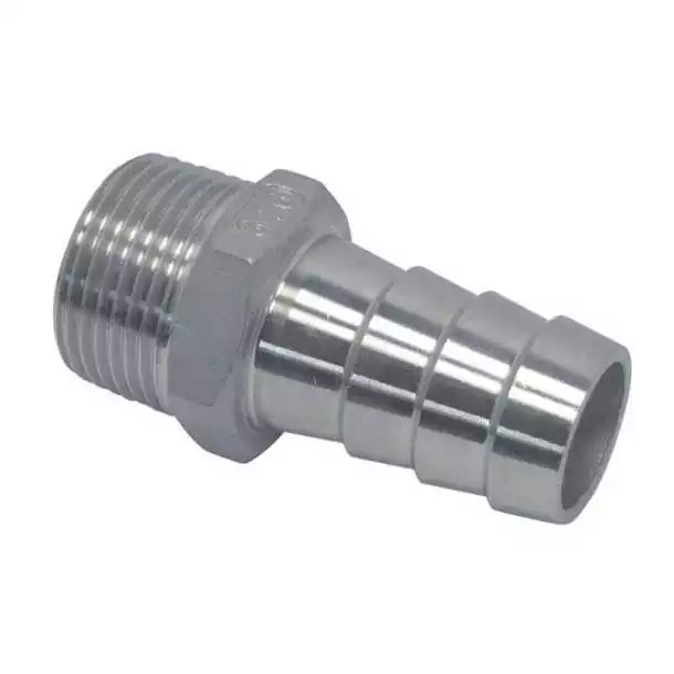 Raccord Inox Male Male cannelé et fileté 1'' diamètre 26mm