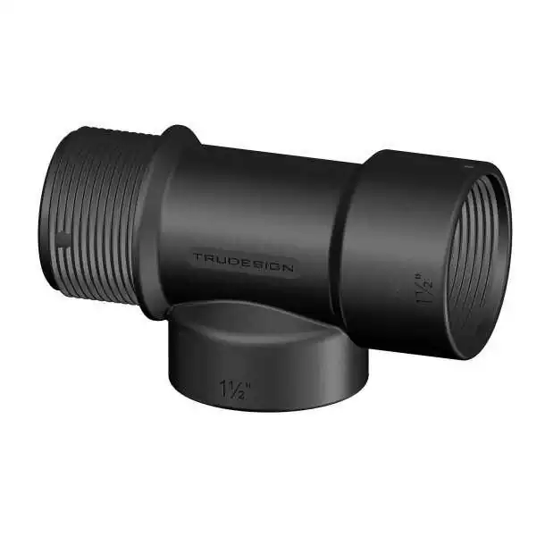 Raccord en T Male Femelle Femelle 1''1/2 BSP noir