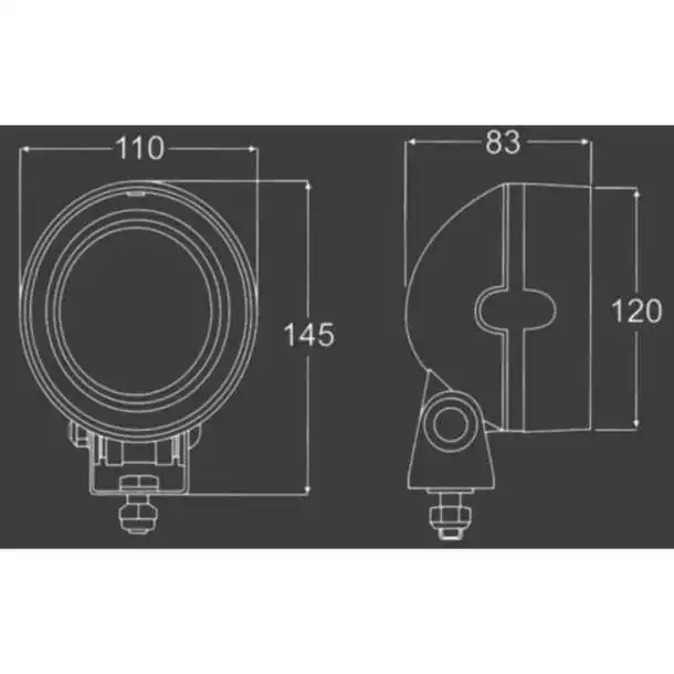 Projecteur de travail Led Mega Beam III BLANC 12/24V 13W 800 Lumens