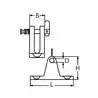 Platine de capote 90° avec axe goupille inox A4