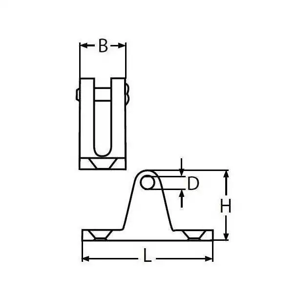 Platine de capote 90° inox A4