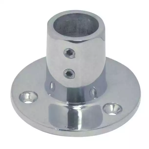 Platine de balcon ronde inox A4 90° diamètre 22mm