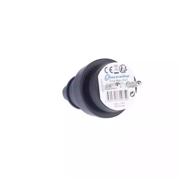Fiche mâle 16A 230V caoutchouc IP44