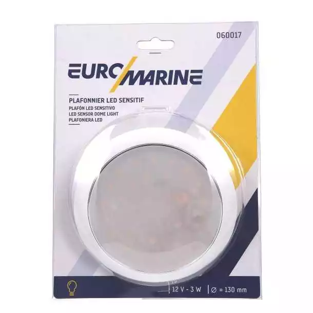 Plafonnier LED 12V 3W sensitif blanc étanche IP66