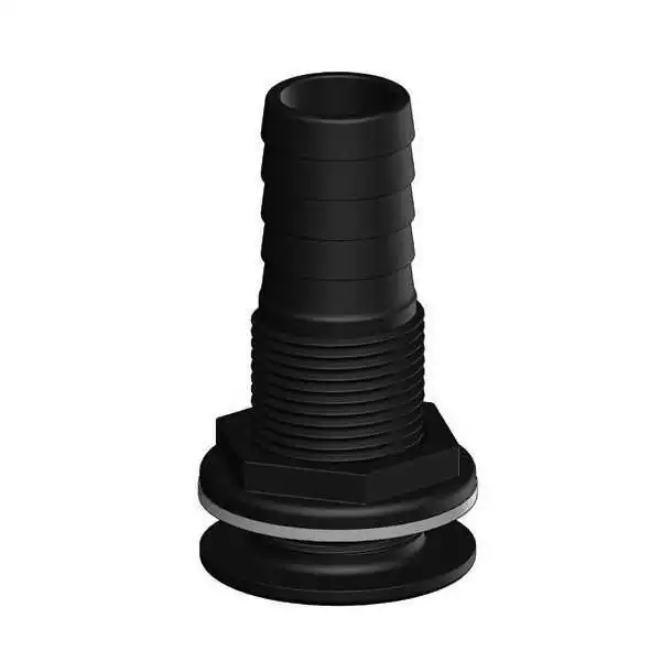 Passe-coque fileté cannelé diamètre 38mm 1''1/2 BSP noir Passe-coque fileté cannelé diamètre 38mm 1''1/2 BSP noir