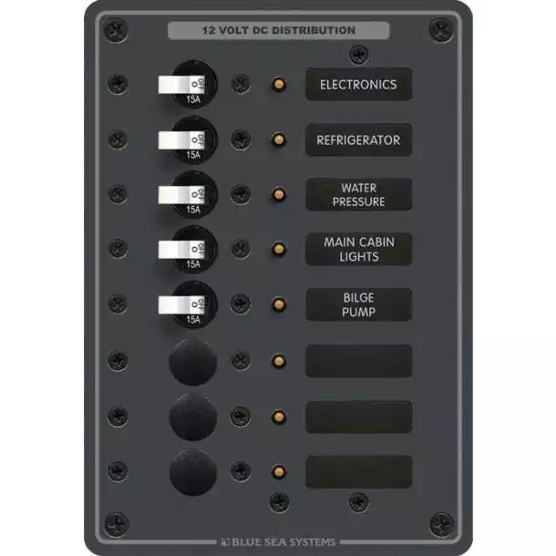 Panneau DC 8 Toggles blanc 12/24V