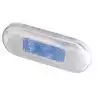 Oblong courtesy LED lampe de marche bleu 12-24V inox poli