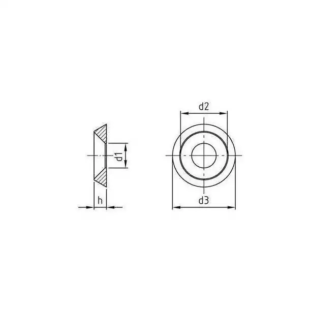 Rondelle cuvette decolletée Diamètre 3mm Inox A4 Vendu par 100