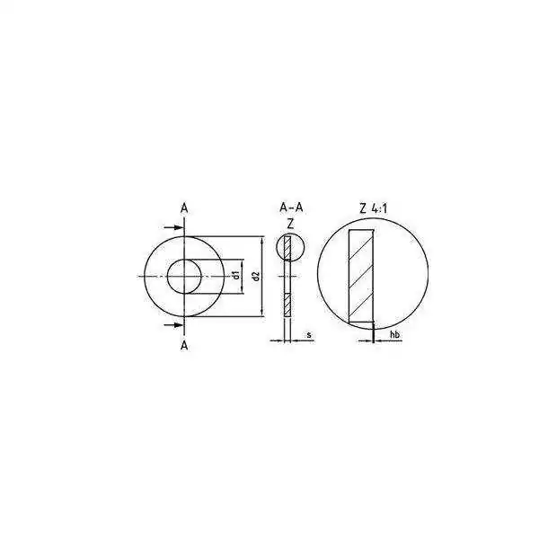 Rondelle large forme L inox A4 Diamètre 5mm Vendu par 100